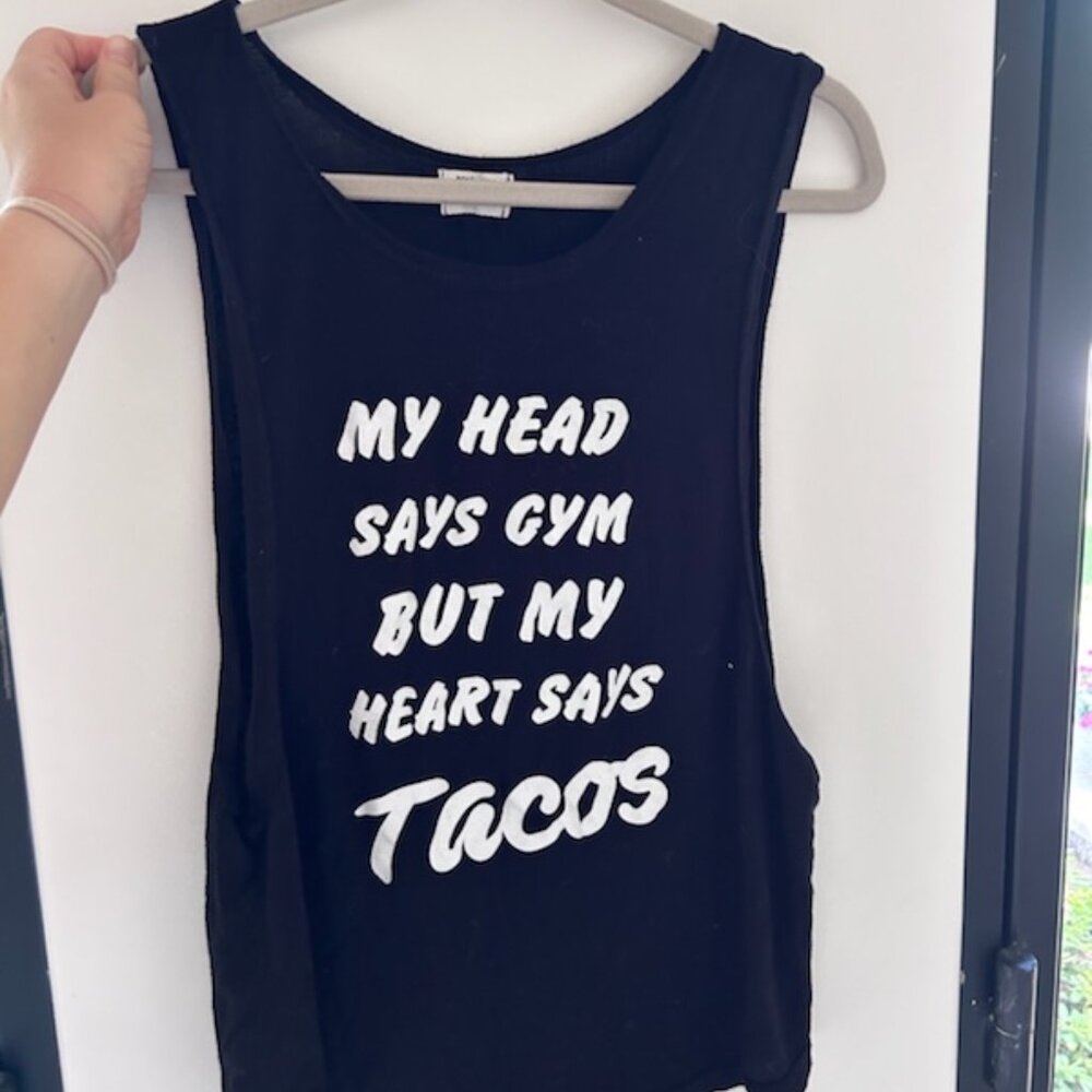 Black Graphic Tank Top